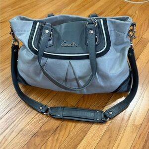 Gray coach handbag